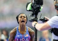 Sha'Carri Richardson after winning the 4x100m relay at the Olympic Games Paris 2024: (Source: Getty)