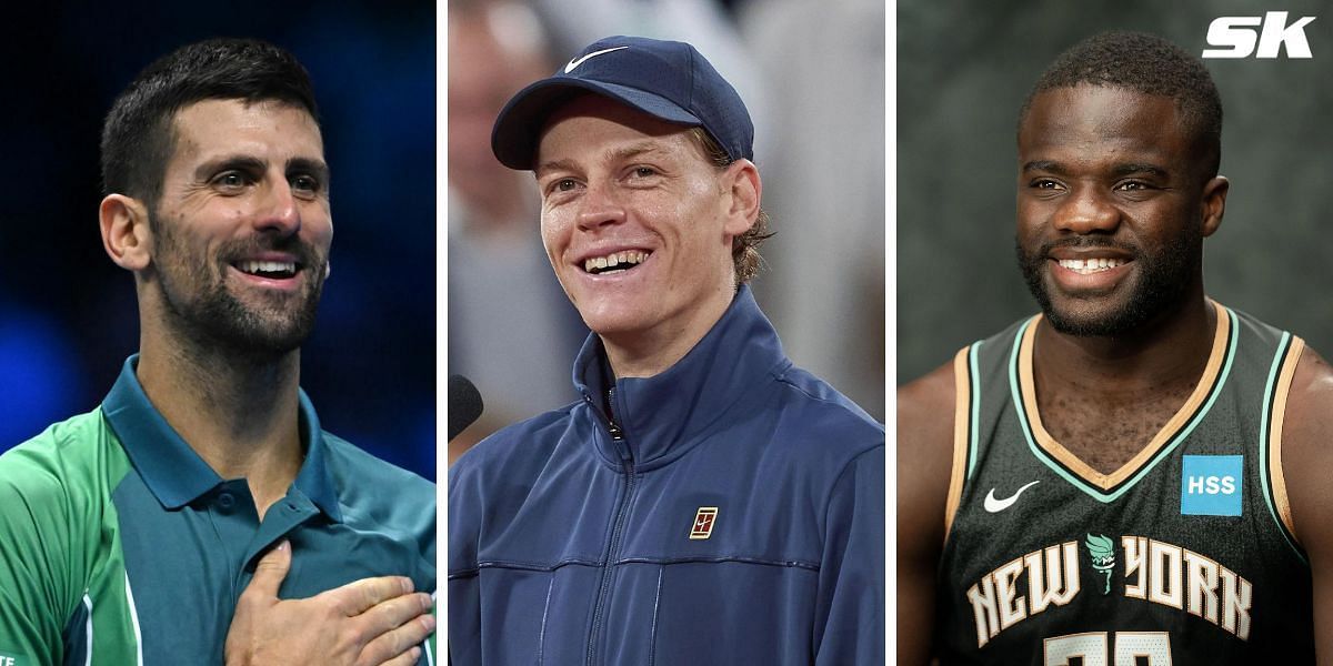 (Left to Right) Novak Djokovic, Jannik Sinner, Frances Tiafoe (Image source: Getty)