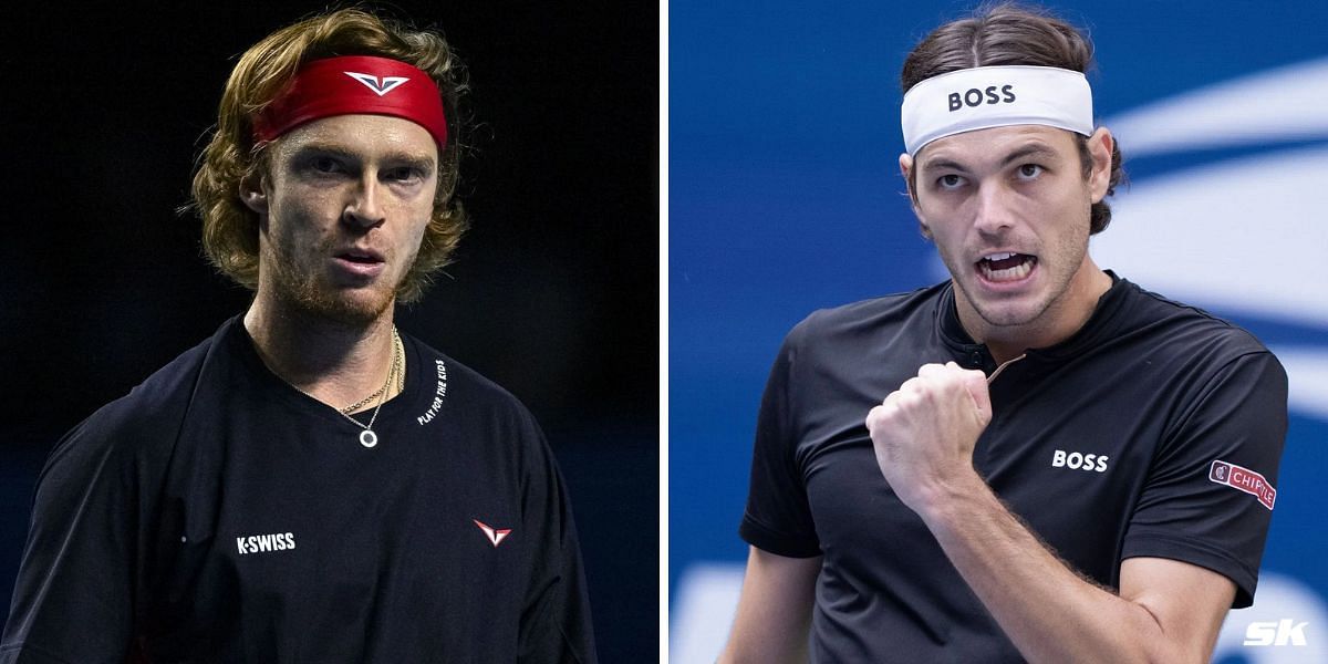 Andrey Rublev (L) and Taylor Fritz. (Images: Getty)