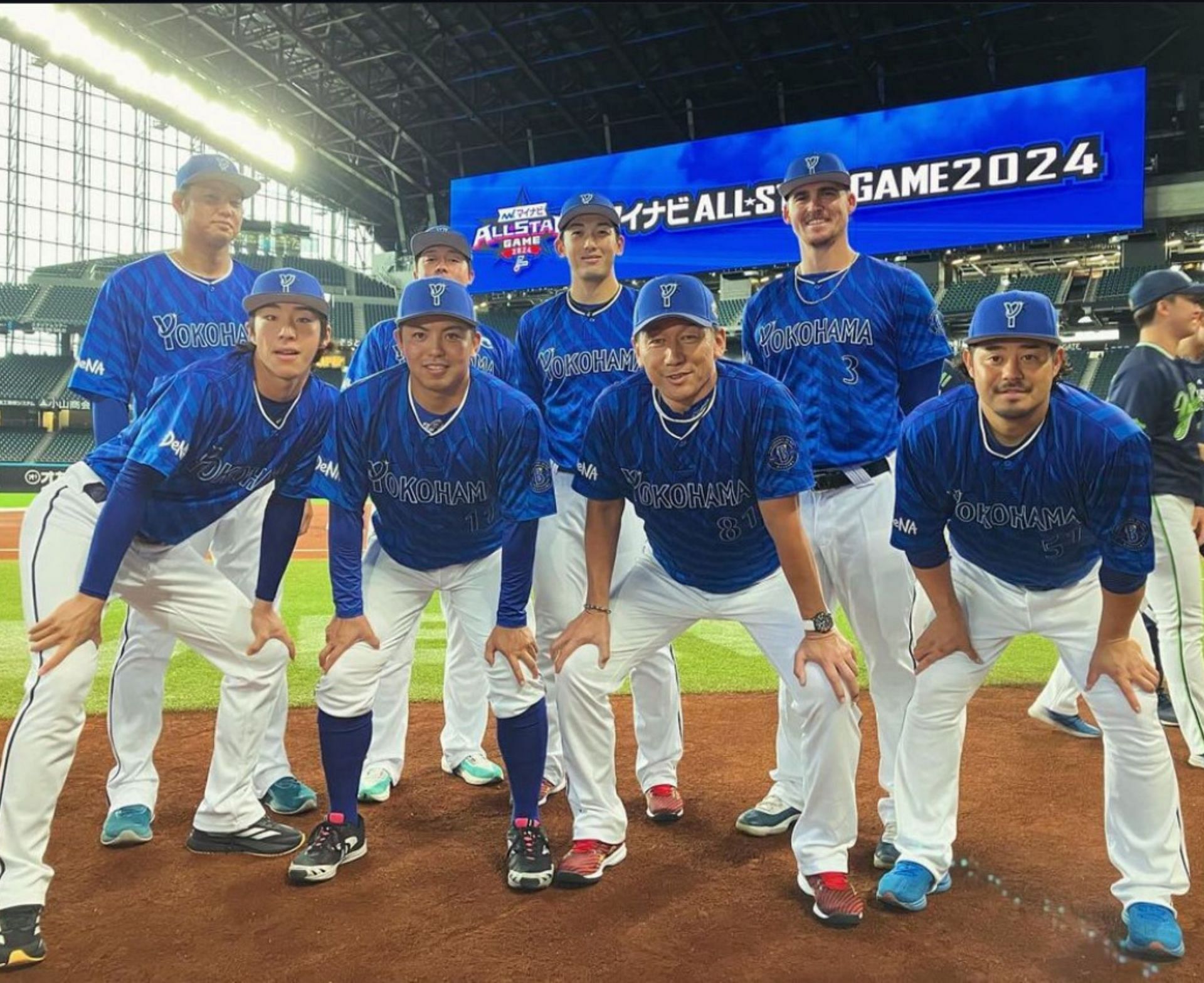 Yokohama DeNA BayStars players during the NPB All-Star Game (credit: katsuki1995/Instagram)