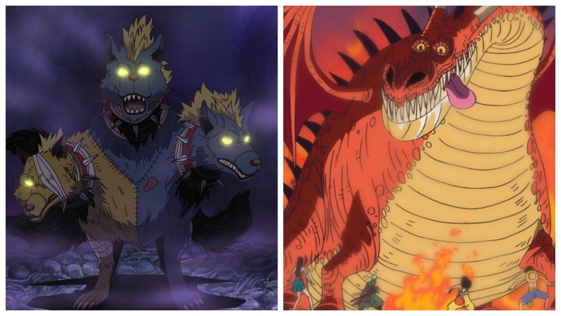 The cerberus and the dragon as seen in One Piece (Image via Toei Animation)