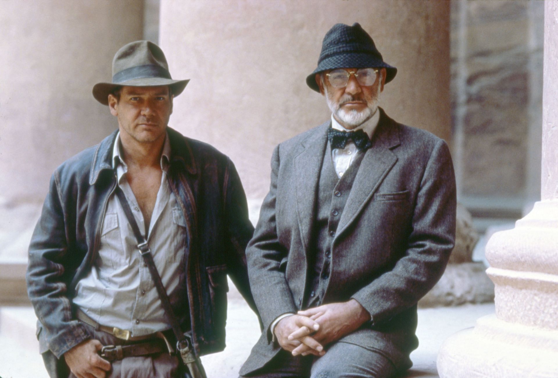 On the set of Indiana Jones and the Last Crusade. (Image via Getty)