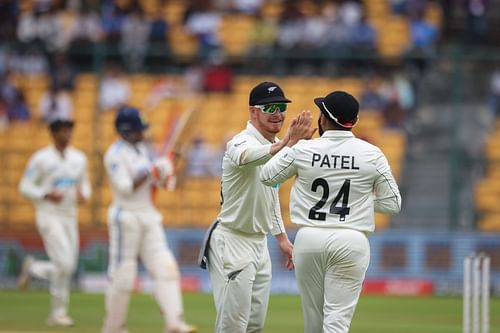Glenn Phillips and Ajaz Patel. (Credits: Getty)
