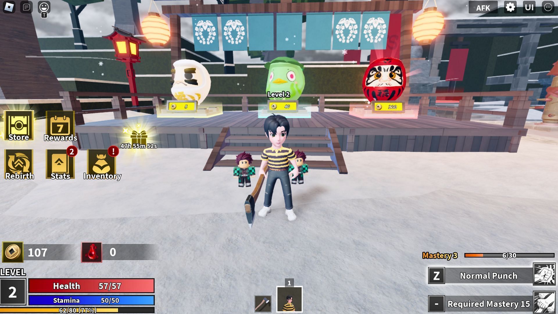 Begin by training in the game (Image via Roblox)