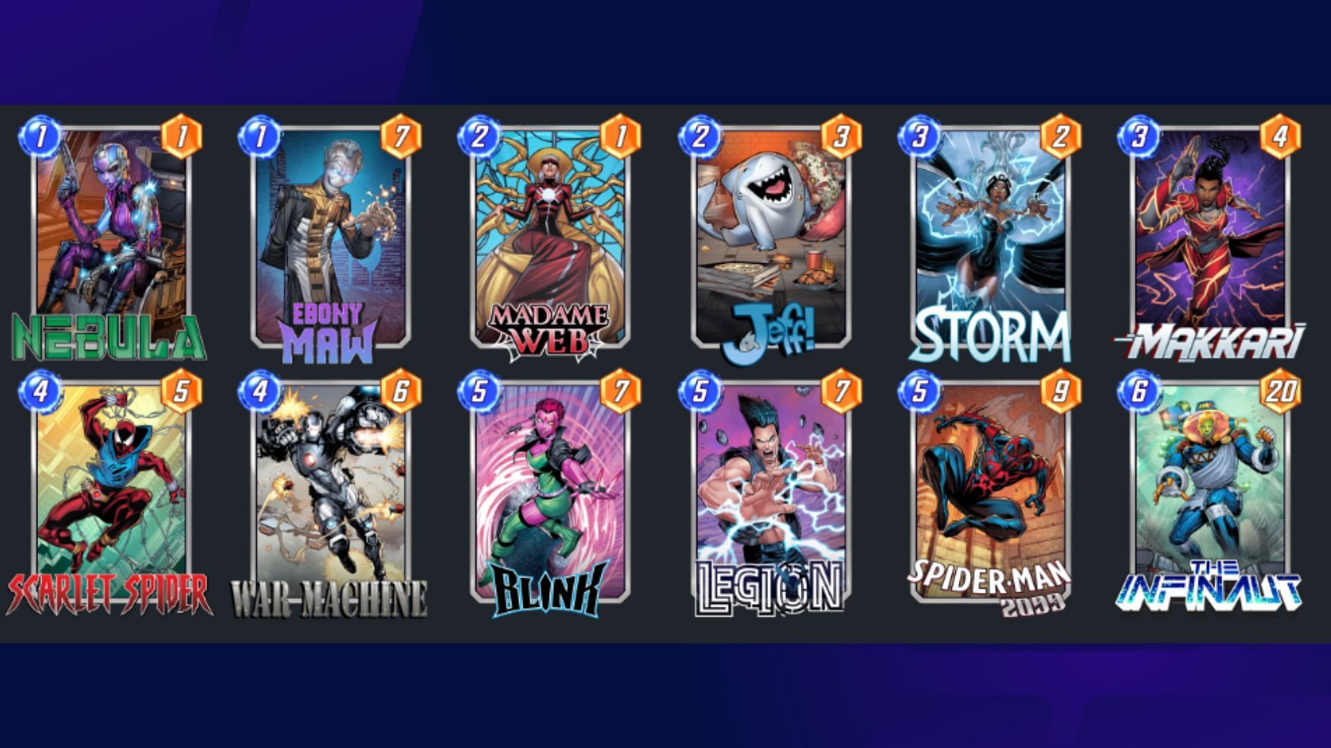 Marvel Snap Meta Ebony Storm Lockdown deck (Image via Nuverse)