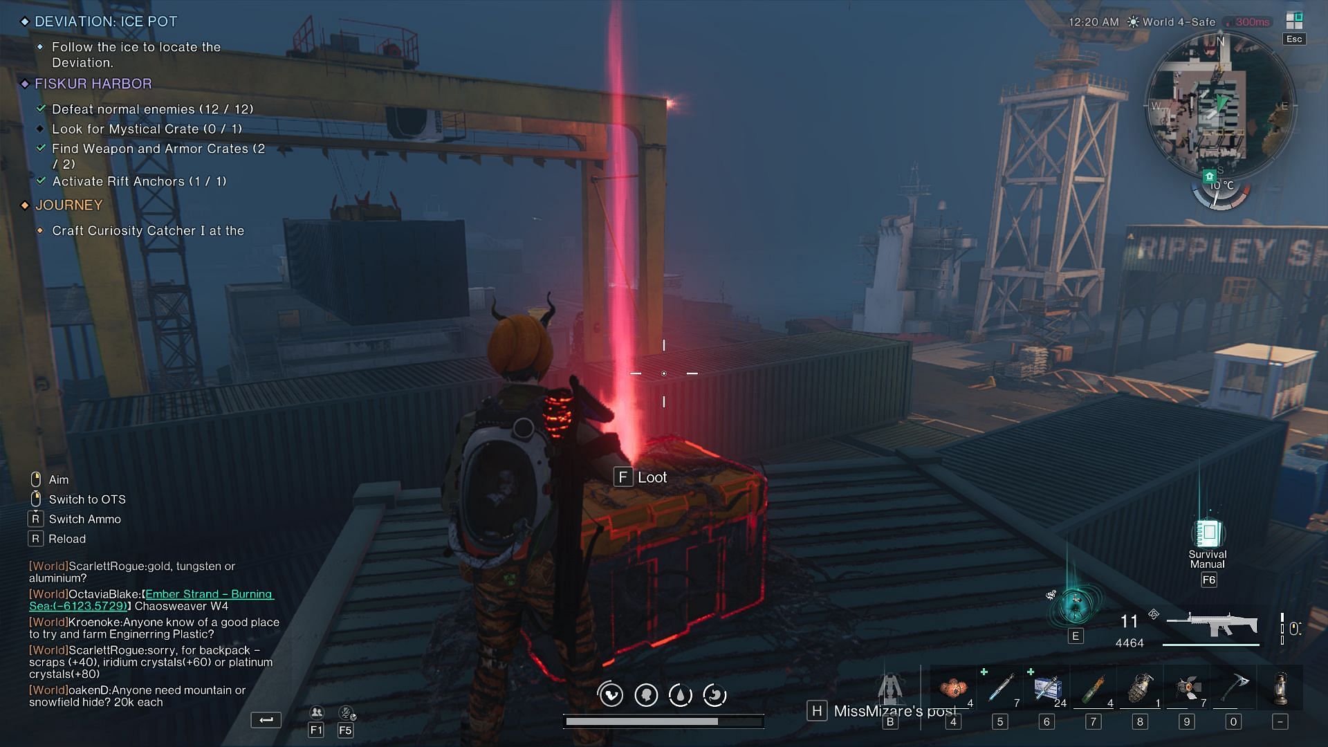 The Mystical Crate is located on top of a large pile of cargo containers (Image via Starry Studio)