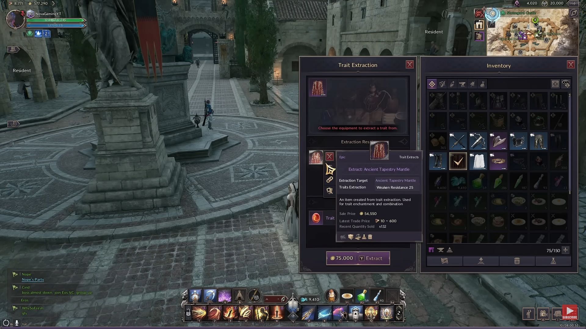 You need Trait Extraction Stones to extract traits (Image via NCSoft || YouTube/@Nova Gaming)