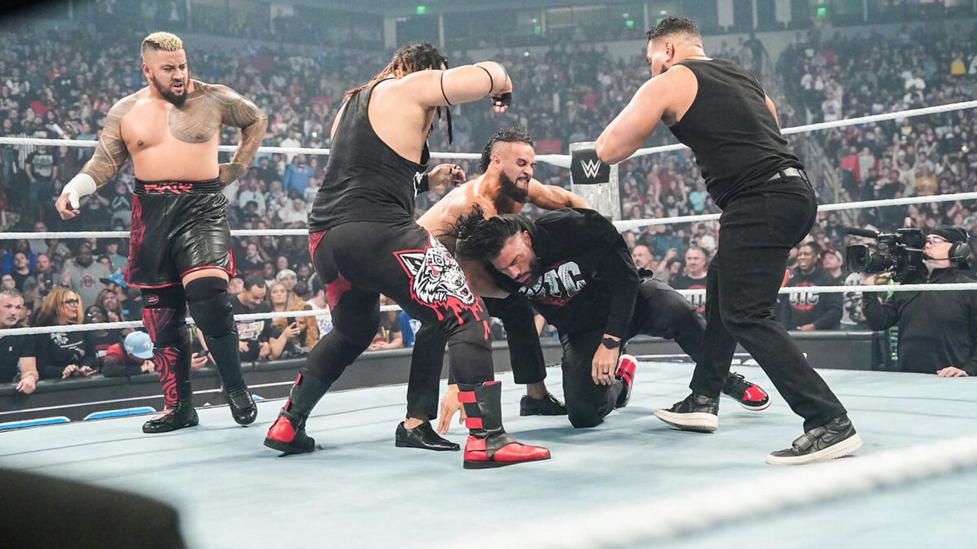 The Bloodline destroyed Roman Reigns on SmackDown (Image credit: WWE.com)