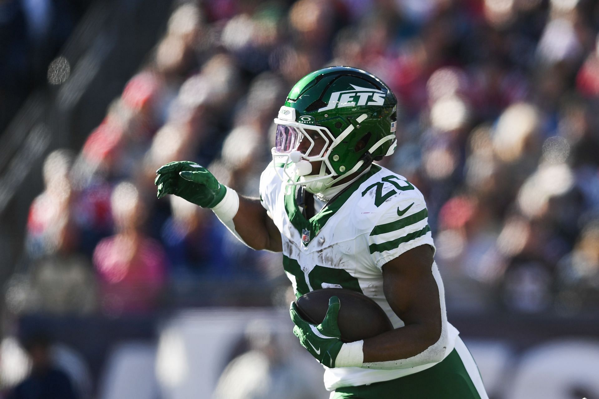 Breece Hall at New York Jets vs. New England Patriots - Source: Getty