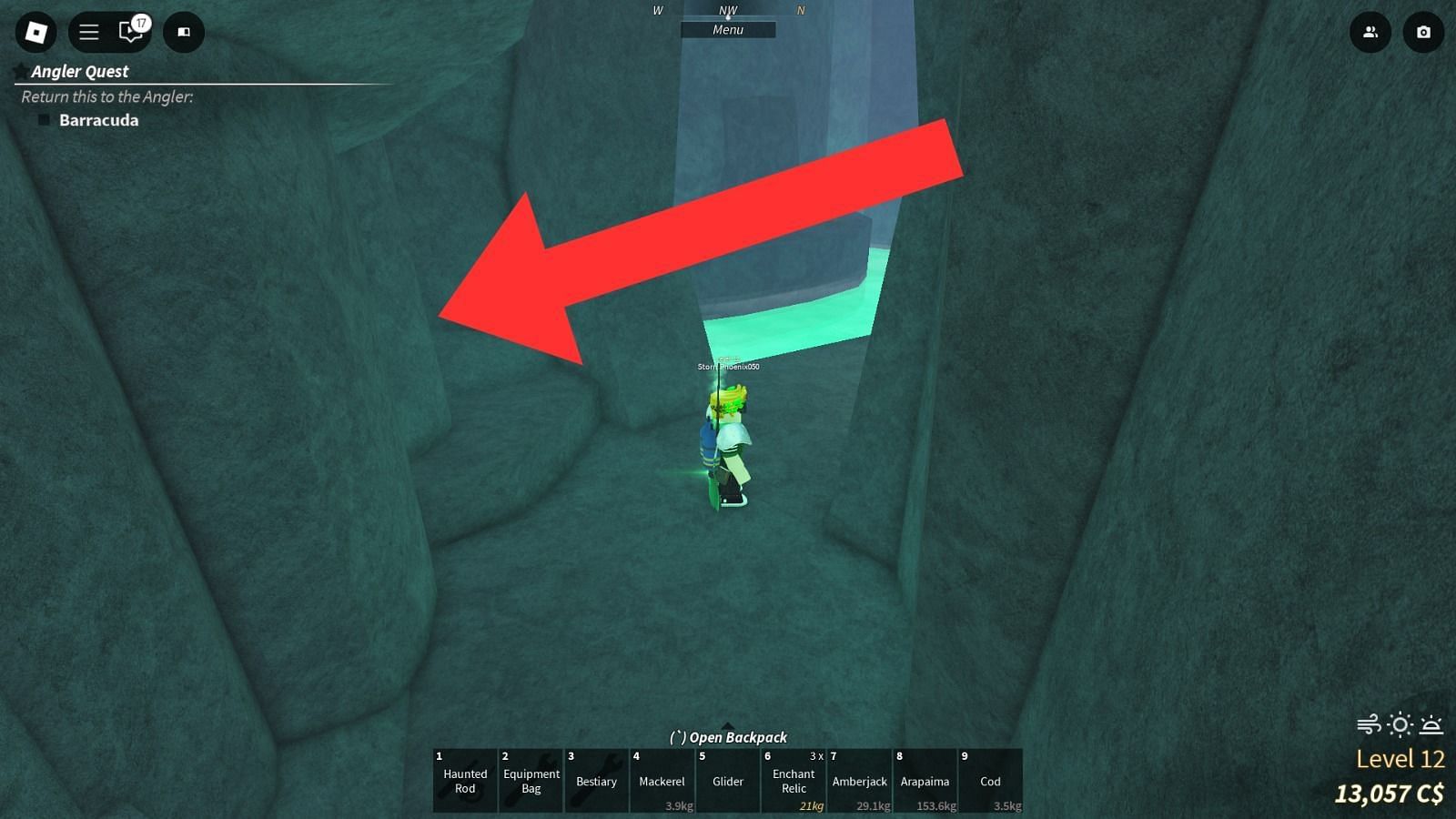 You must enter the secret entrance to reach the totem (Image via Roblox)