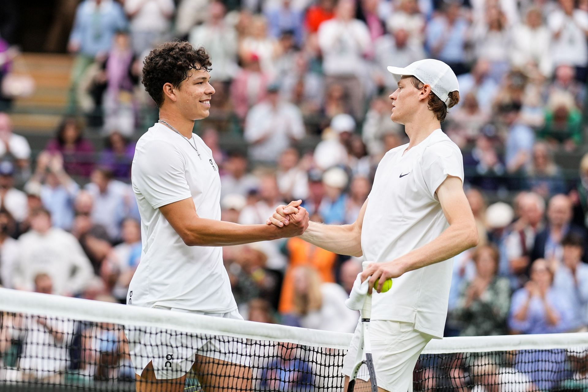 Ben Shelton (L) and Jannik Sinner at the Wimbledon 2024 (Image: Getty)