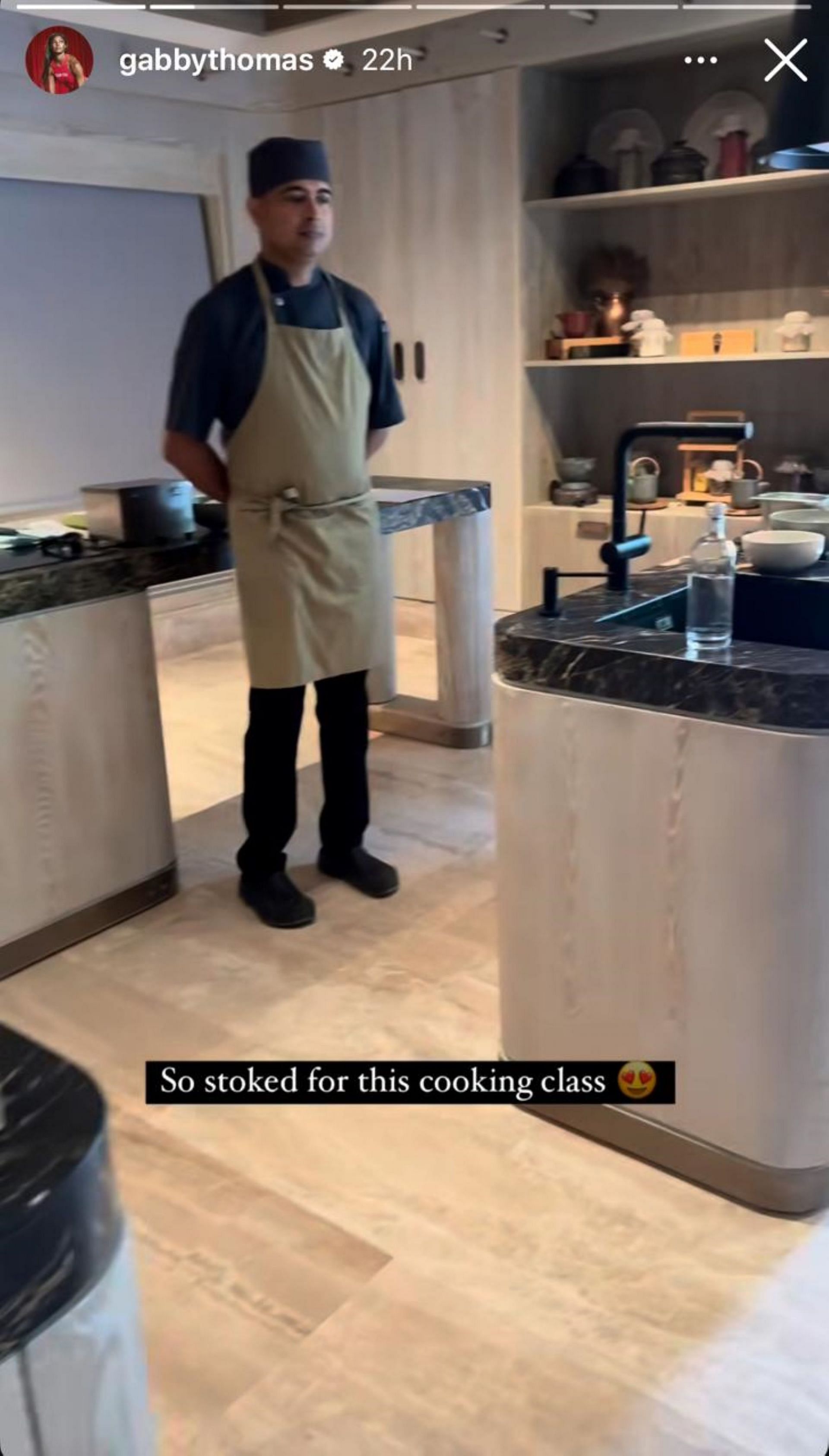 Gabby Thomas attended cooking class; Instagram - @gabbythomas