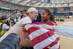 "By the time I realized, she had walked away" - When Hunter Woodhall opened up on receiving a hug from wife Tara Davis-Woodhall in their first meeting