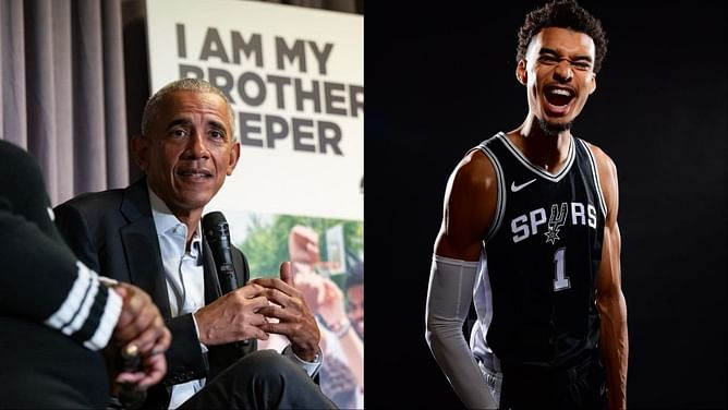 6-foot Barack Obama in awe of 7'3" Victor Wembanyama, quips Spurs superstar dwarfs other NBA players