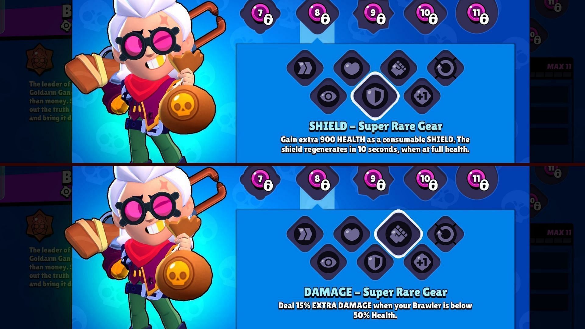 Shield and Damage Gear (Image via Supercell)