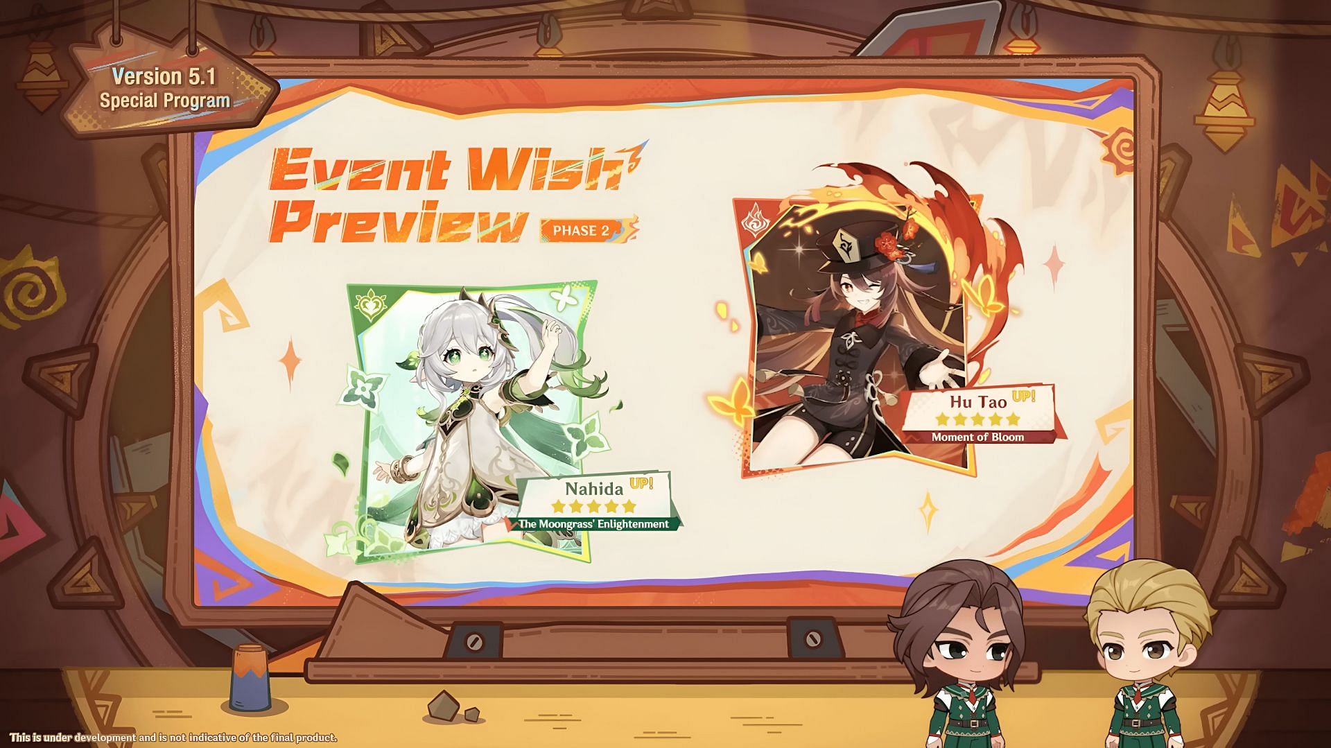 Both Nahida and Hu Tao will get their rerun banners in phase two of version 5.1 (Image via HoYoverse)