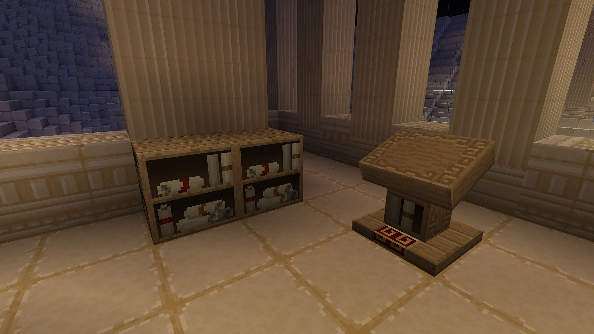 Books can be a great source of decoration as well (Image via Mojang Studios)