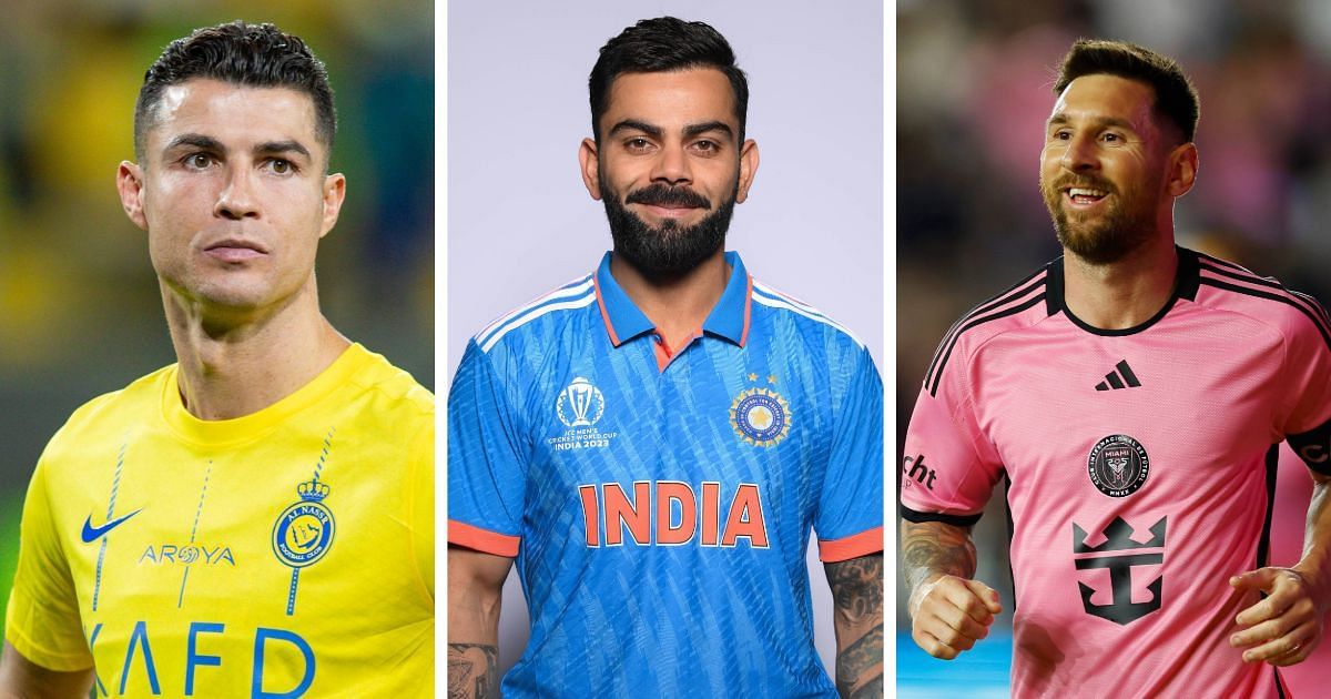 Cristiano Ronaldo, Virat Kohli and Lionel Messi