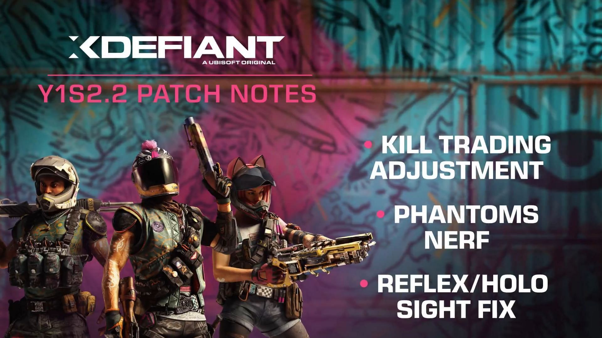 Highlights of XDefiant Y1S2.2 patch notes (Image via Ubisoft)