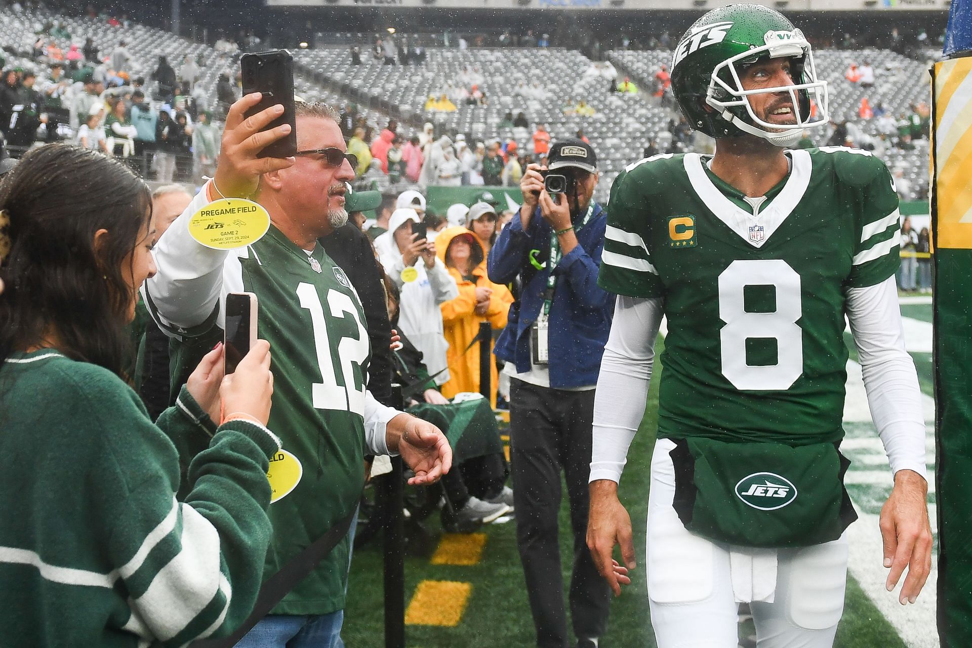 Aaron Rodgers at Denver Broncos v New York Jets - Source: Getty