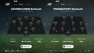 Leverkusen and Frankfurt's formations in FC 25 (Image via EA Sports)
