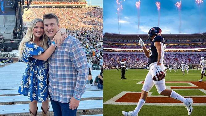 Caden Prieskorn's wife Cali laughs out as fans claim to not know Ole Miss TE's name: "Y'all know his name"