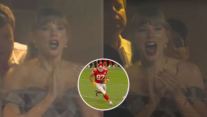 WATCH: Taylor Swift goes through roller-coaster of emotions as Travis Kelce lights up Arrowhead on MNF vs Saints