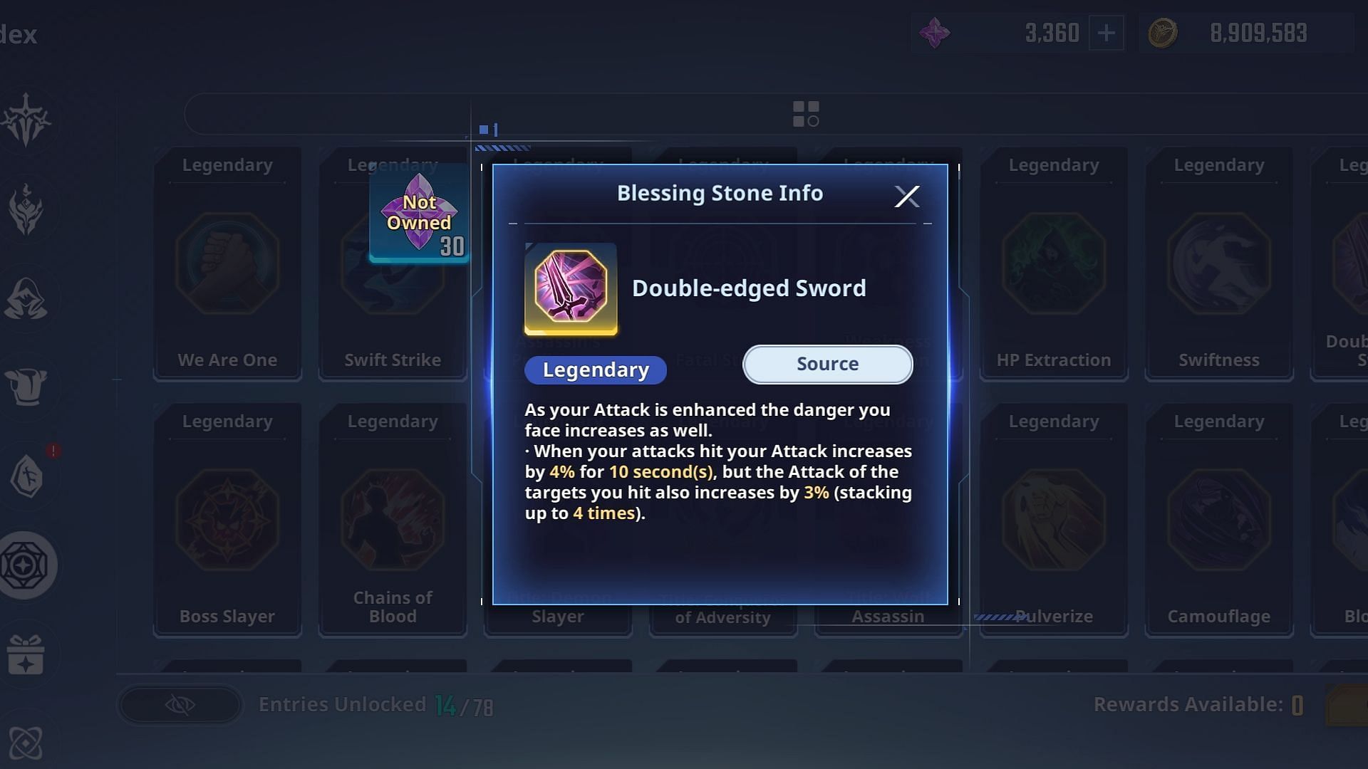 The Double-edged Sword Blessing Stone (Image via Netmarble)