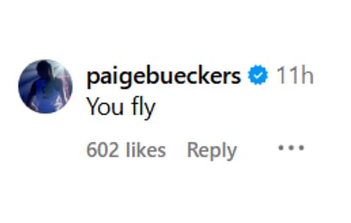 Paige Bueckers' comment on Flau'jae Johnson's post