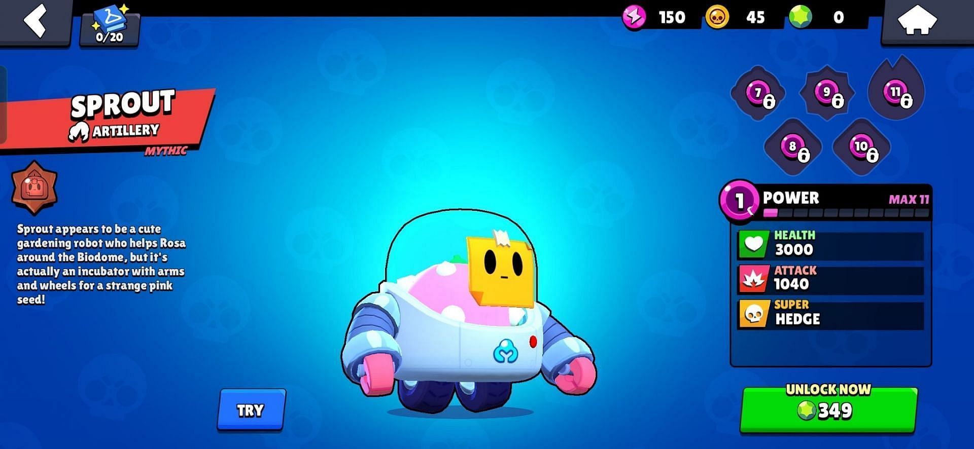 Sprout can be unlocked with 349 Gems (Image via Nuverse)