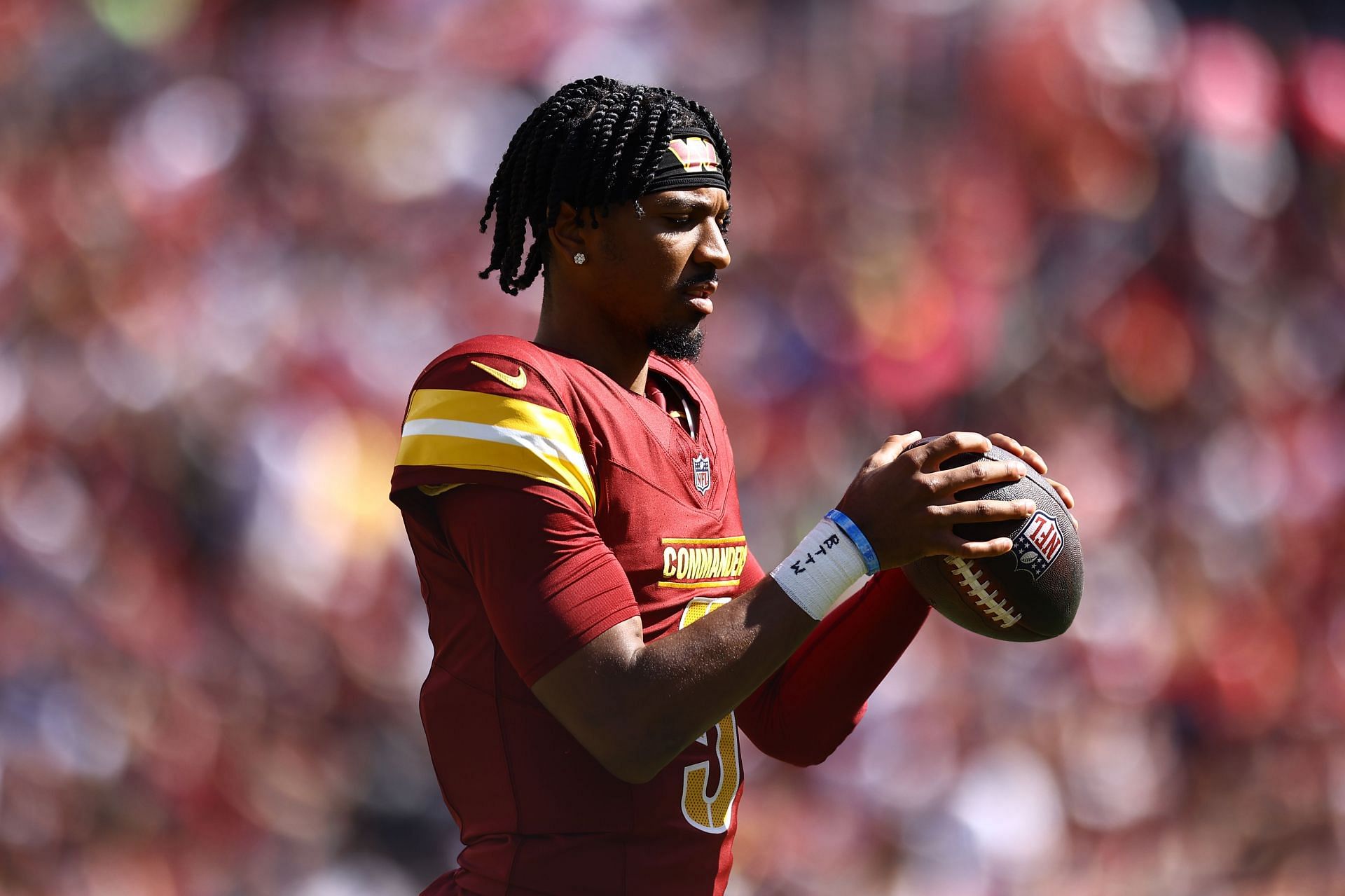 Jayden Daniels during Cleveland Browns v Washington Commanders - Source: Getty