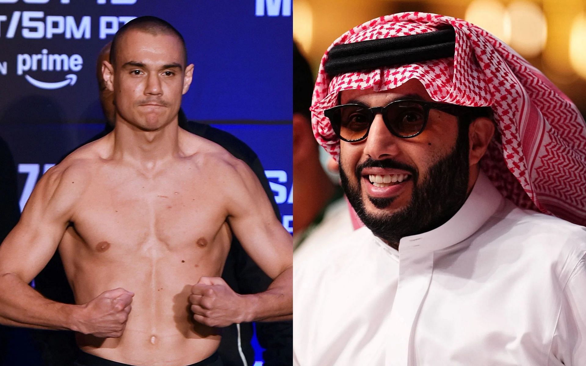 Tim Tszyu (left) says Turki Alalshikh (right) acted like a kid without a lollipop after their failed negotiations [Images courtesy: Getty Images]