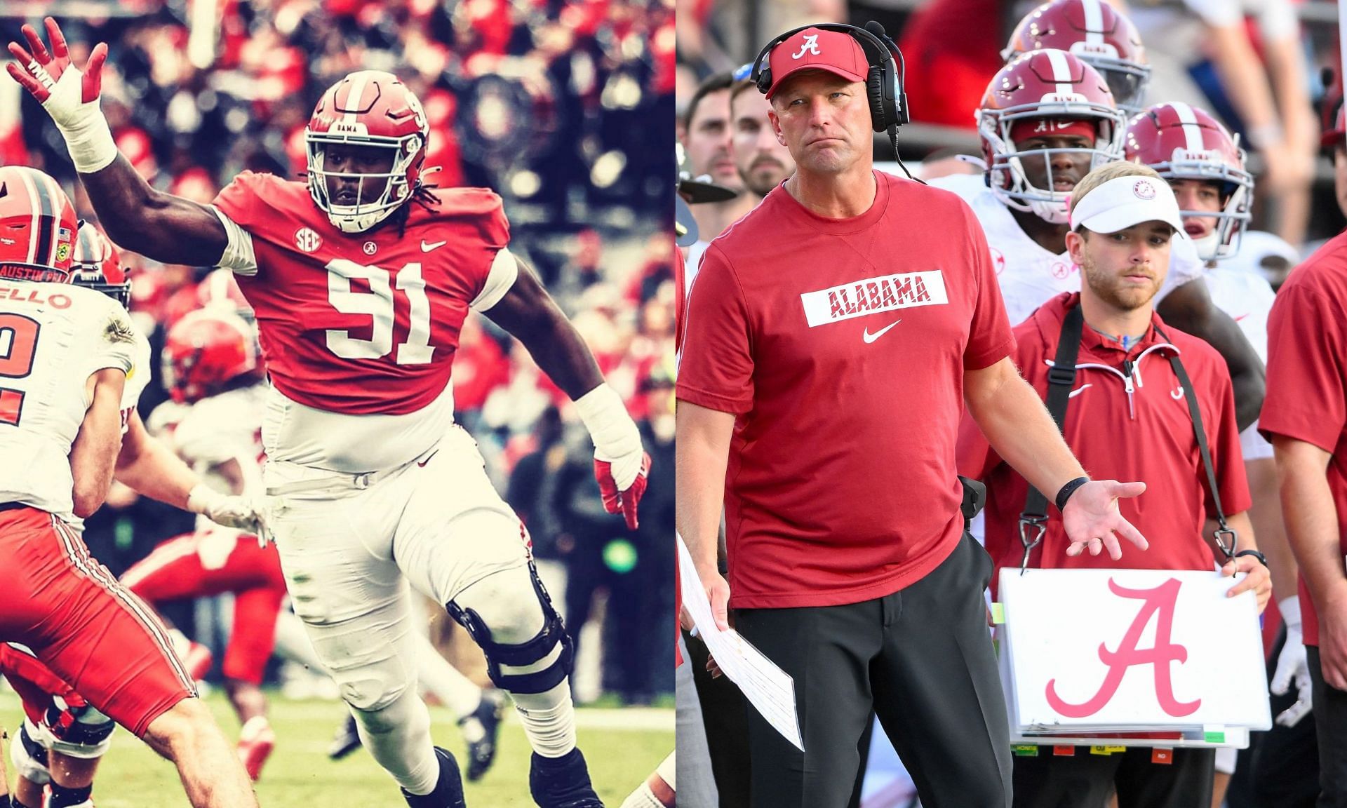 Alabama HC Kalen DeBoer breaks silence over 5-star recruit Jaheim Oatis entering transfer portal. (Image credits: Imagn &amp; Oatis