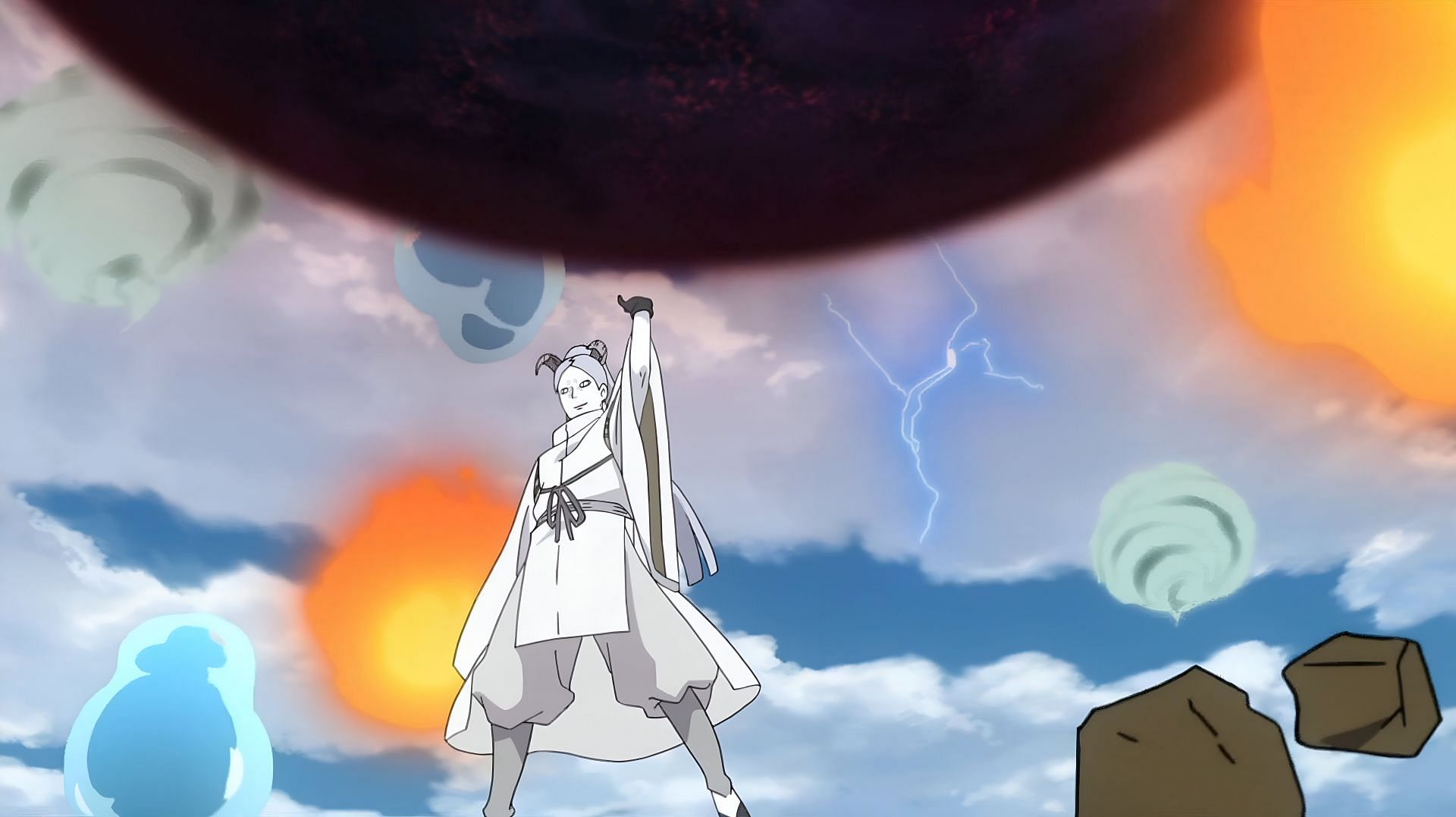 Momoshiki&#039;s Takamimusubi no kami as seen in the anime (Image via Studio Pierrot)