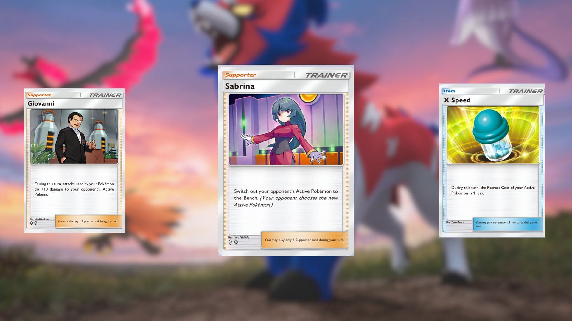 Trainer and Item Cards in this deck (Image via TPC)