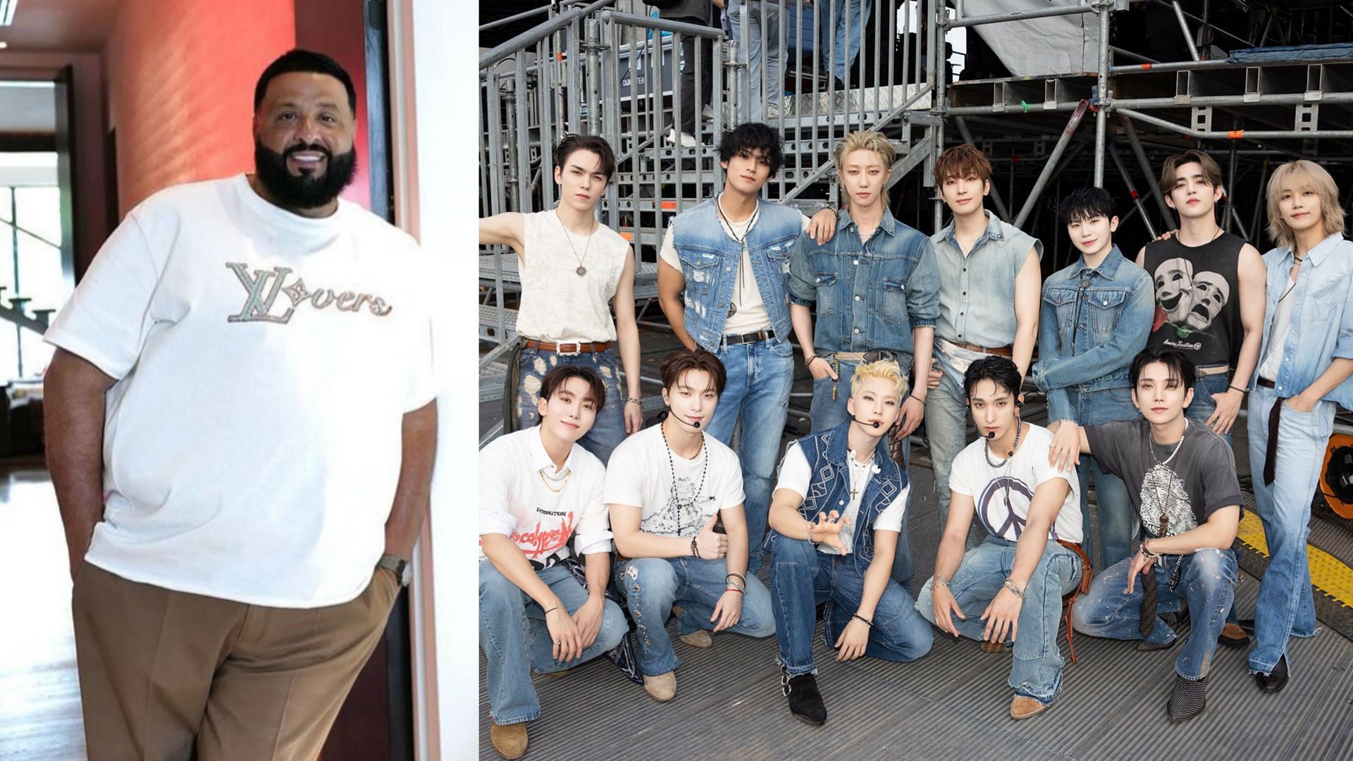 Fans express disappointment over DJ Khaled feature on SEVENTEEN&rsquo;s upcoming album &quot;SPILL THE FEELS&quot; (Images via Instagram/@djkhaled &amp; X/@pledis_17)