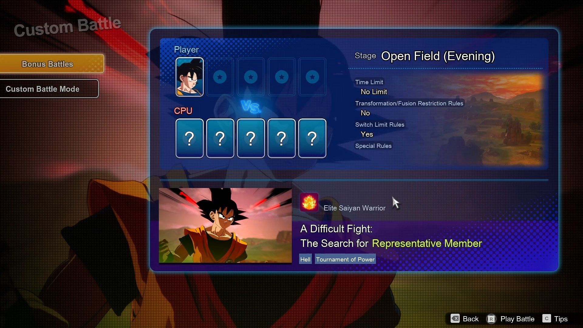 Finish A Difficult Fight: The Search for Representative Member bonus battle to get Super Janemba (Image via Bandai Namco)