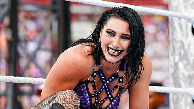 Newly arrived star reacts after Rhea Ripley welcomes her to WWE