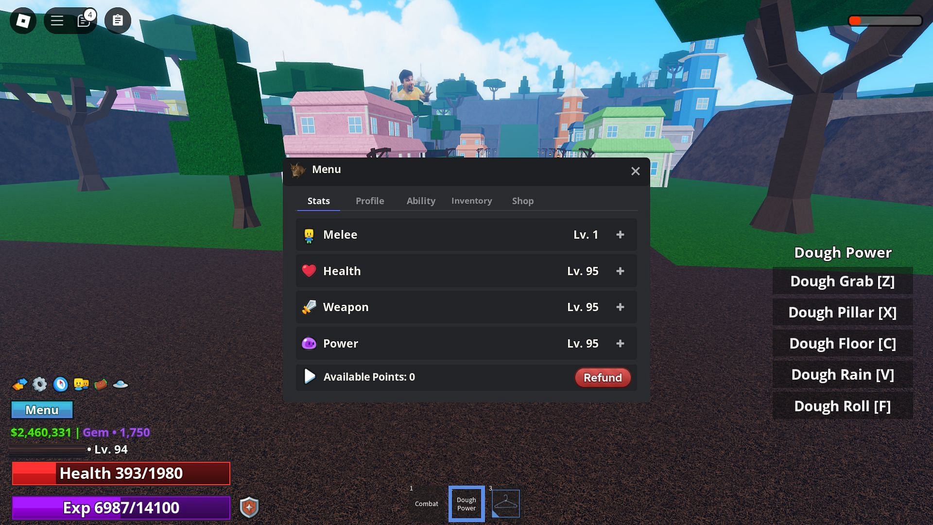 The Stats screen (Image via Roblox)