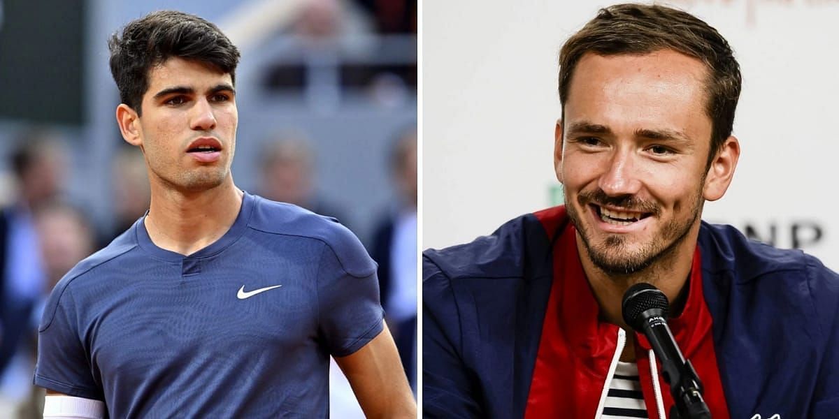 Carlos Alcaraz (L) &amp; Daniil Medvedev (R) (Image source: GETTY)