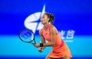 Zheng Qinwen in action at the 2024 Wuhan Open (Picture: Getty)