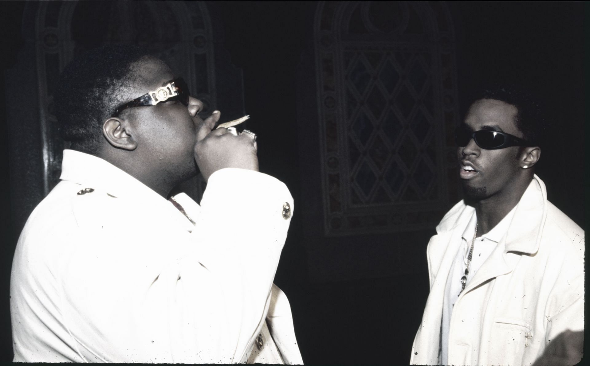 The Notorious BIG &amp; Sean Combs During Video Shoot - Source: Getty