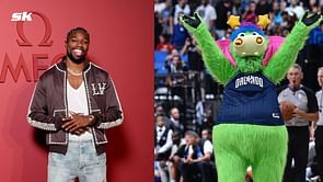 WATCH: Noah Lyles has a hilarious photo-finish face-off with Orlando Magic's Mascot days after announcing his engagement with Junelle Bromfield