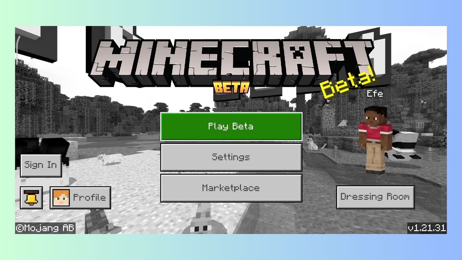 Players are taken directly to the beta version despite not signing up for it (Image via Mojang Studios)