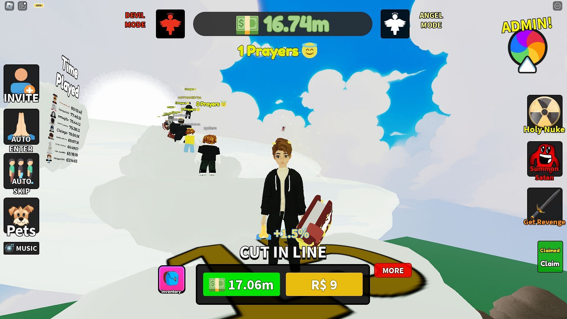 Gameplay screenshot from Line to Heaven (Image via Roblox) 