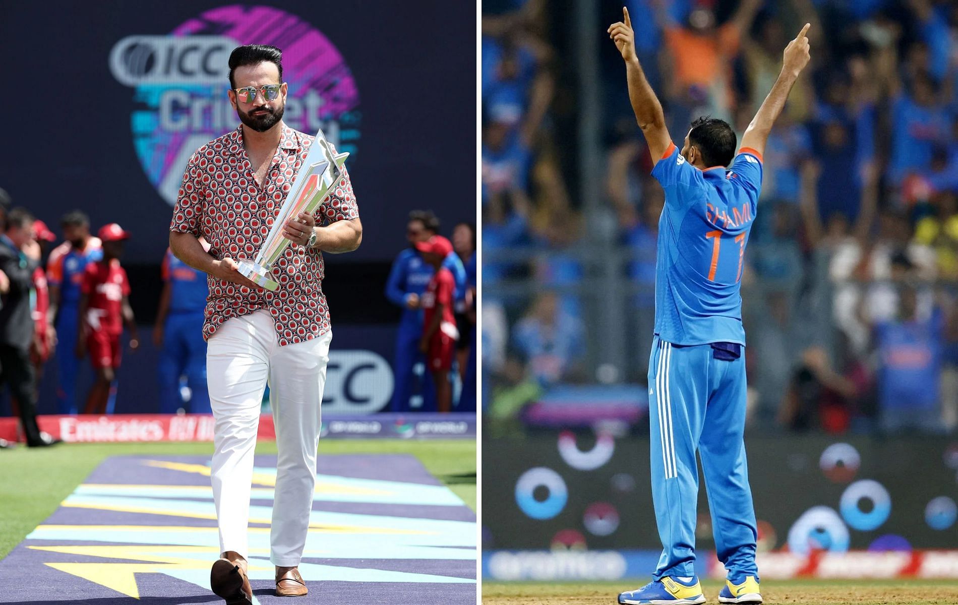Irfan Pathan (L) and Mohammed Shami (R). (Pics: Getty)