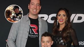 Samantha Busch lights up Miami in sleeveless abstract dress, standing firm by Kyle Busch through tough times