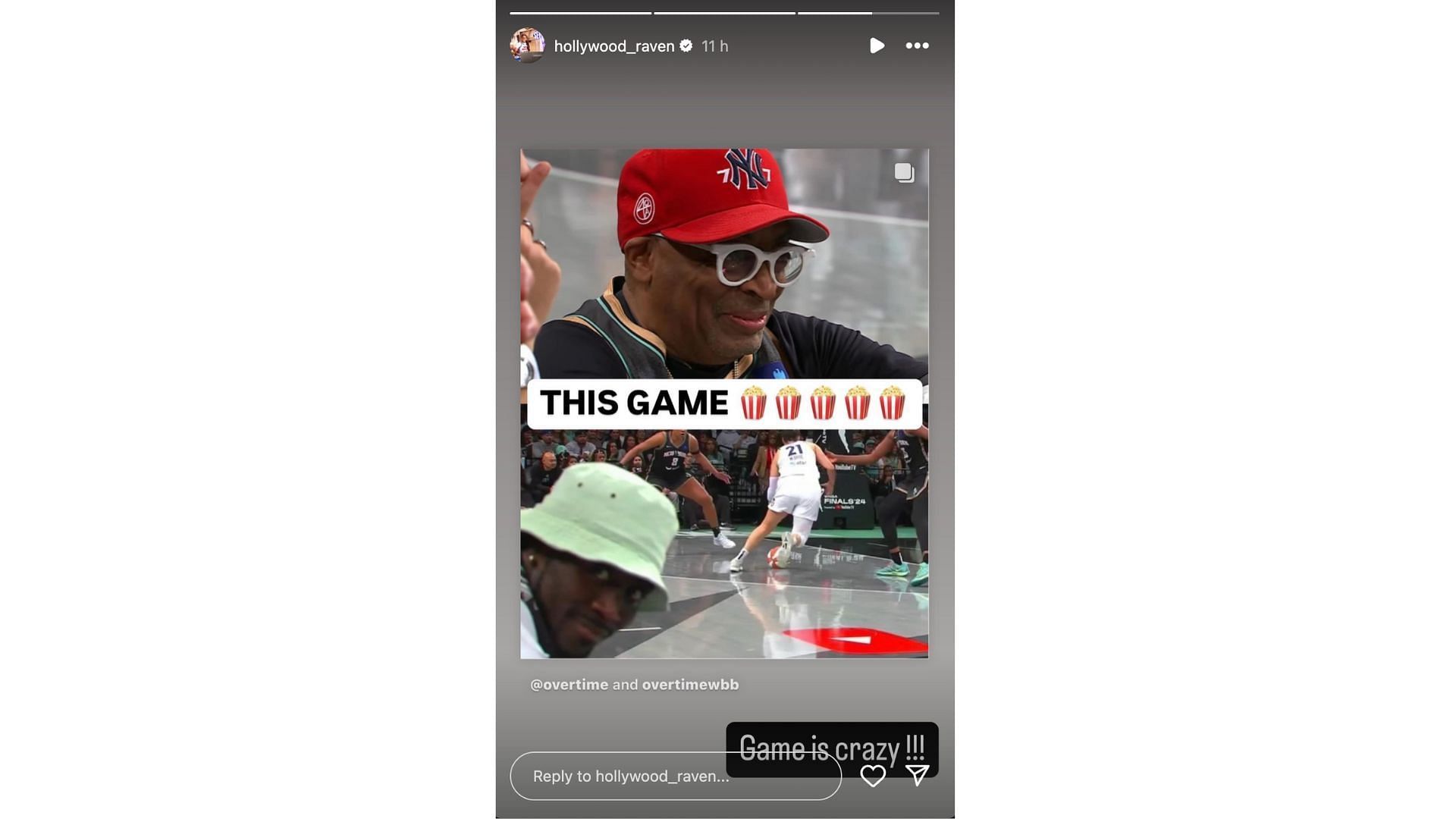 Raven Johnson reacts to Game 5 of the WNBA final (Credits: Instagram/@hollywood_raven)