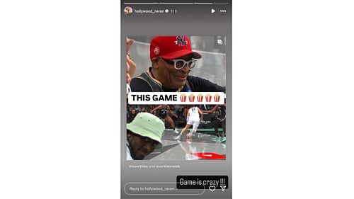 Raven Johnson reacts to Game 5 of the WNBA final (Credits: Instagram/@hollywood_raven)