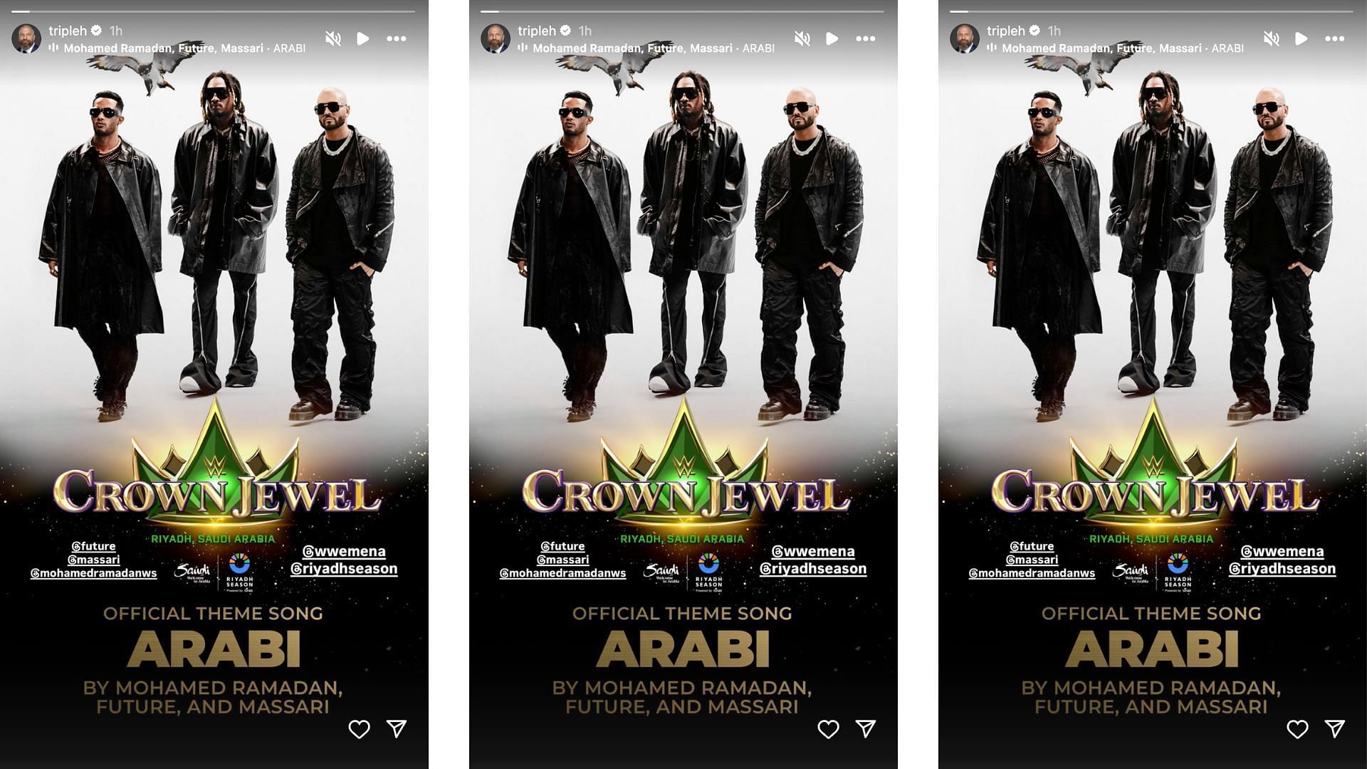 Triple H announces Crown Jewel&#039;s theme song [Image credits: Screenshot of The Game&#039;s Instagram story]